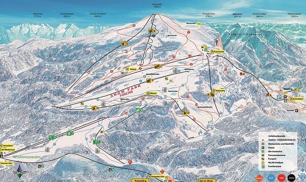 Das Skigebiet Steinplatte