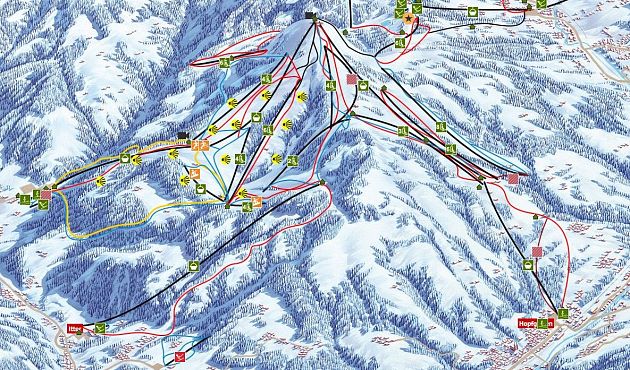 Das Skigebiet.