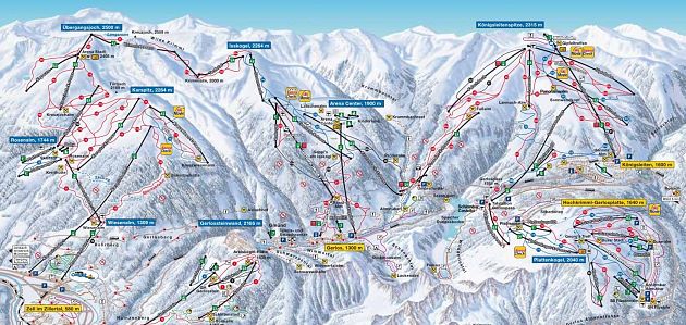 Das Skigebiet Zillertal Arena